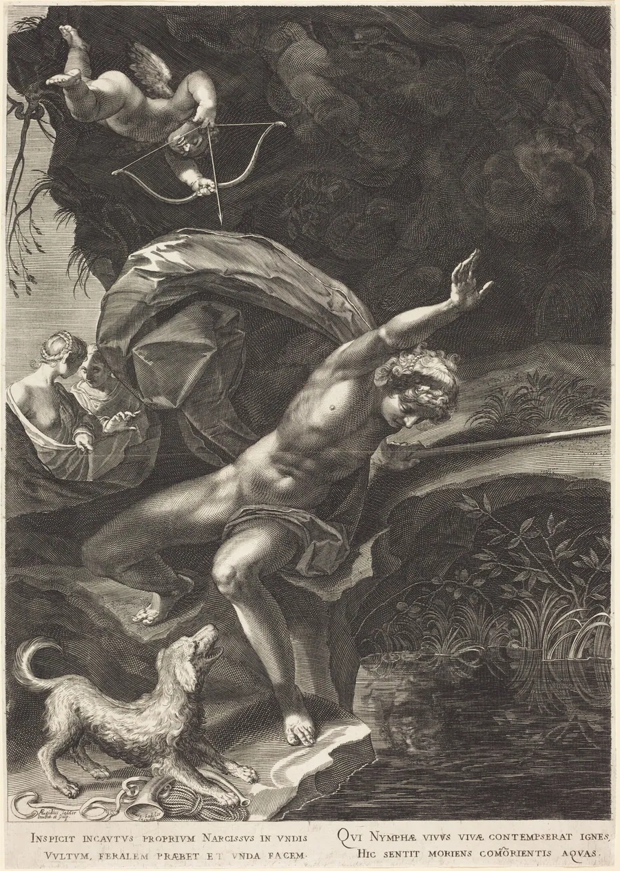 Narcissus by Aegidius Sadeler II
