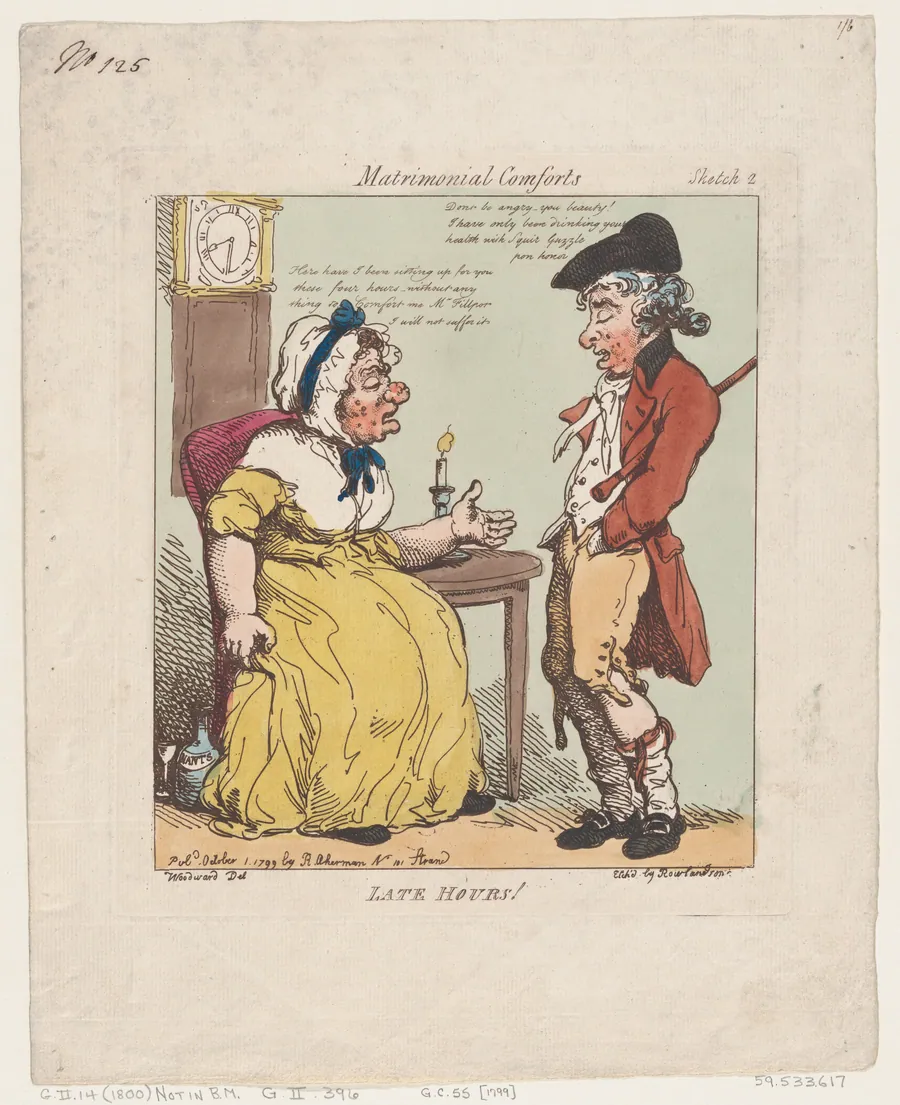 Late Hours! by Thomas Rowlandson