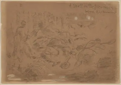 A Shell in the Trenches before Richmond [recto]