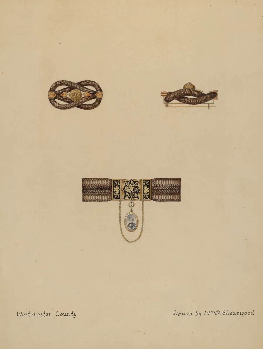 Brooch and Bracelet with Portrait by William P. Shearwood