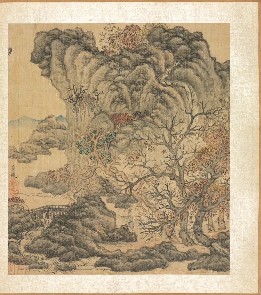 Paintings after Ancient Masters:Travelers in an Autumn Landscape by Chen Hongshou