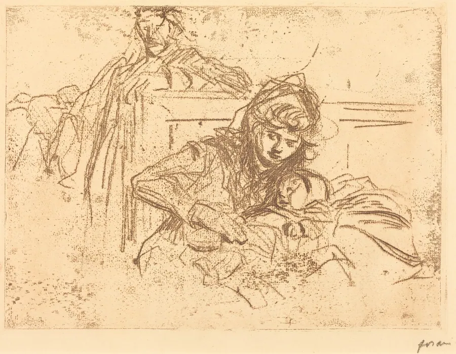 Témoins à l'audience (1ère planche) (Evidence at the Hearing) (first plate) by Jean-Louis Forain