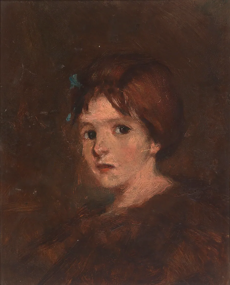 Child in Browns by Alice Pike Barney, born Cincinnati, OH 1857-died Los Angeles, CA 1931
