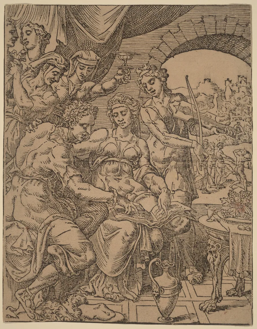 The Prodigal Son Squandering His Inheritance on Harlots by Dirck Volckertz Coornhert