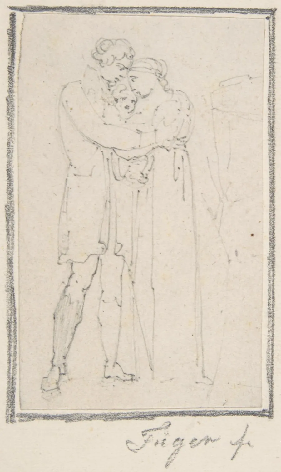Man Embracing Woman with Child in Her Arms by Heinrich Friedrich Füger