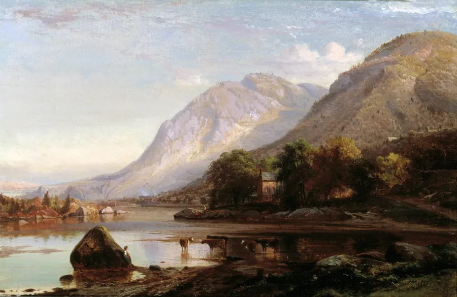 Hudson River at Cold Spring by Johann Hermann Carmiencke, born Hamburg, Germany 1810-died Brooklyn, NY 1867