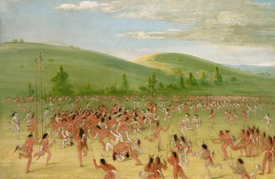 Ball-play of the Choctaw--ball up by George Catlin, born Wilkes-Barre, PA 1796-died Jersey City, NJ 1872