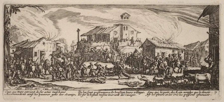 Plundering and Burning a Village by Gerrit van Schagen