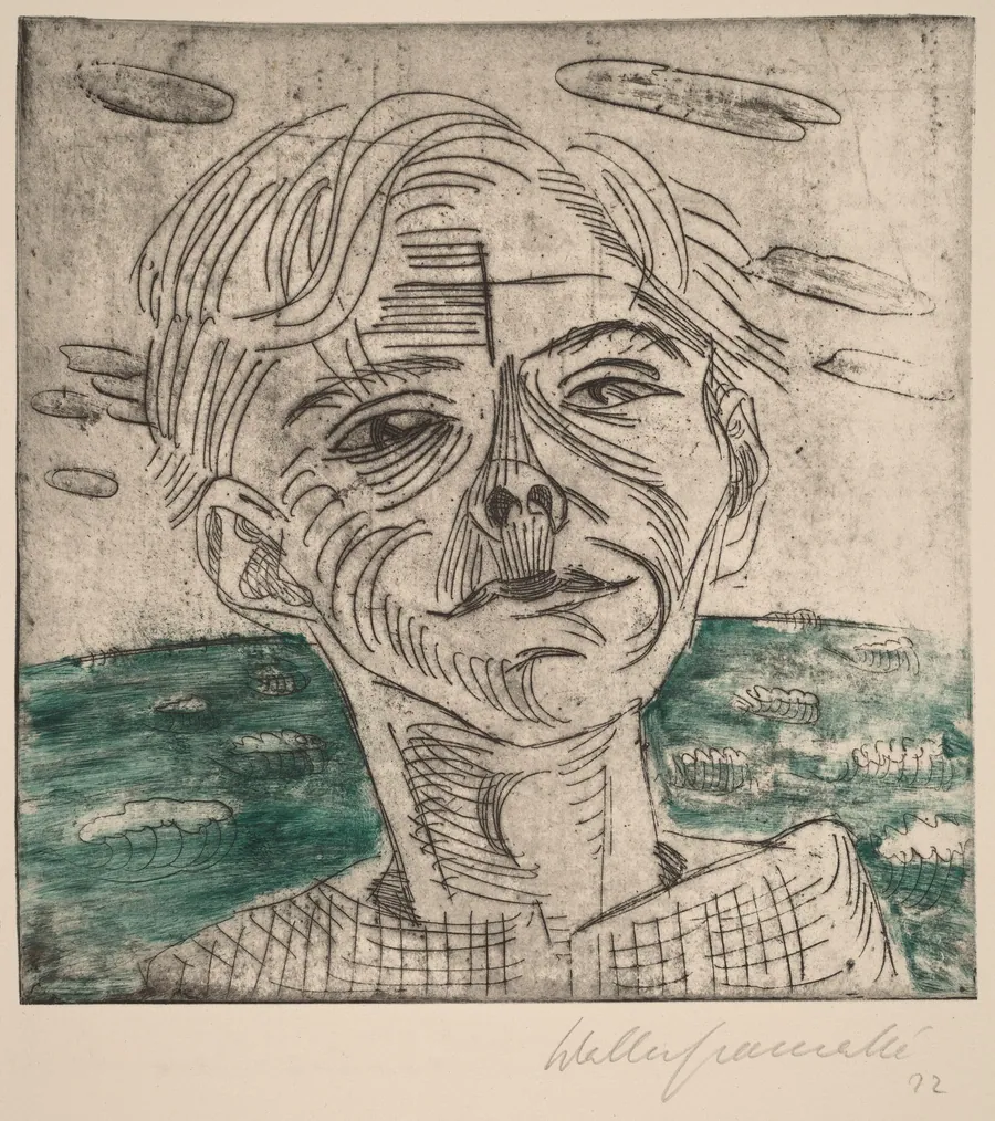 Man at the Sea, Self-portrait (Mann am Meer, Selbstporträt) by Walter Gramatté