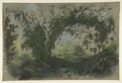 Arch of Morning Glories, Study for "A Basket of Flowers"