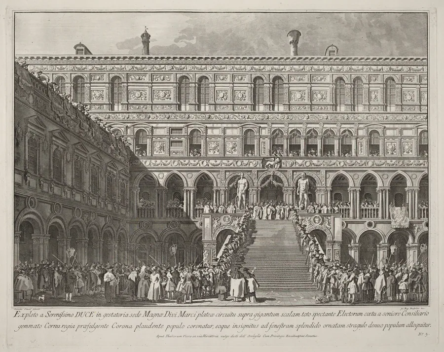 The Doge Crowned on the Scala dei Giganti of the Ducal Palace by Giovanni Battista Brustolon