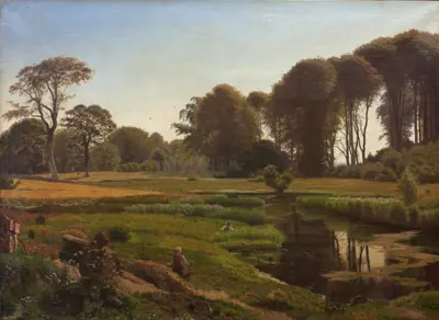 En sommerdag. Motiv fra Horneland ved Fåborg