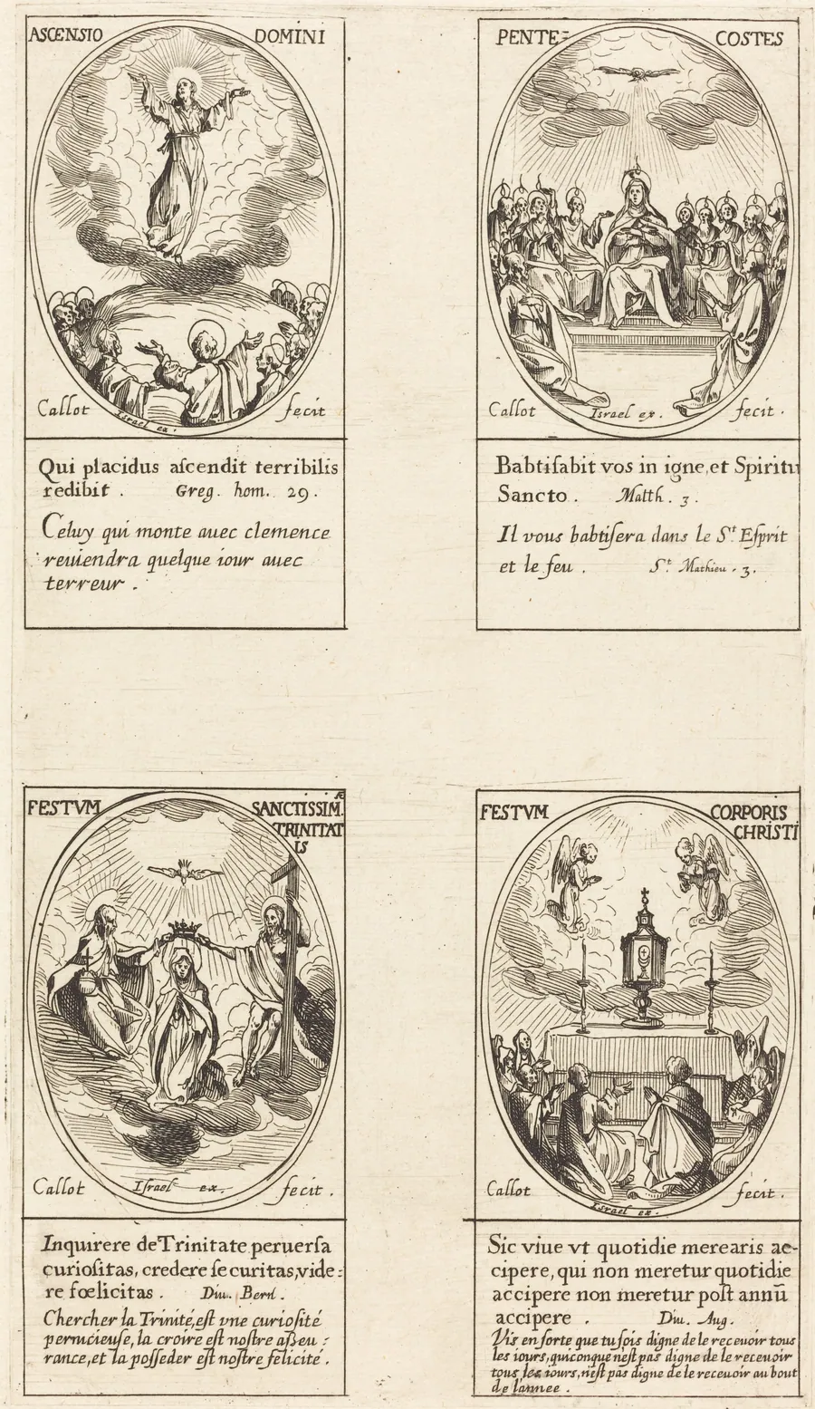 Ascension; Pentacost; Trinity; Corpus Christi by Jacques Callot