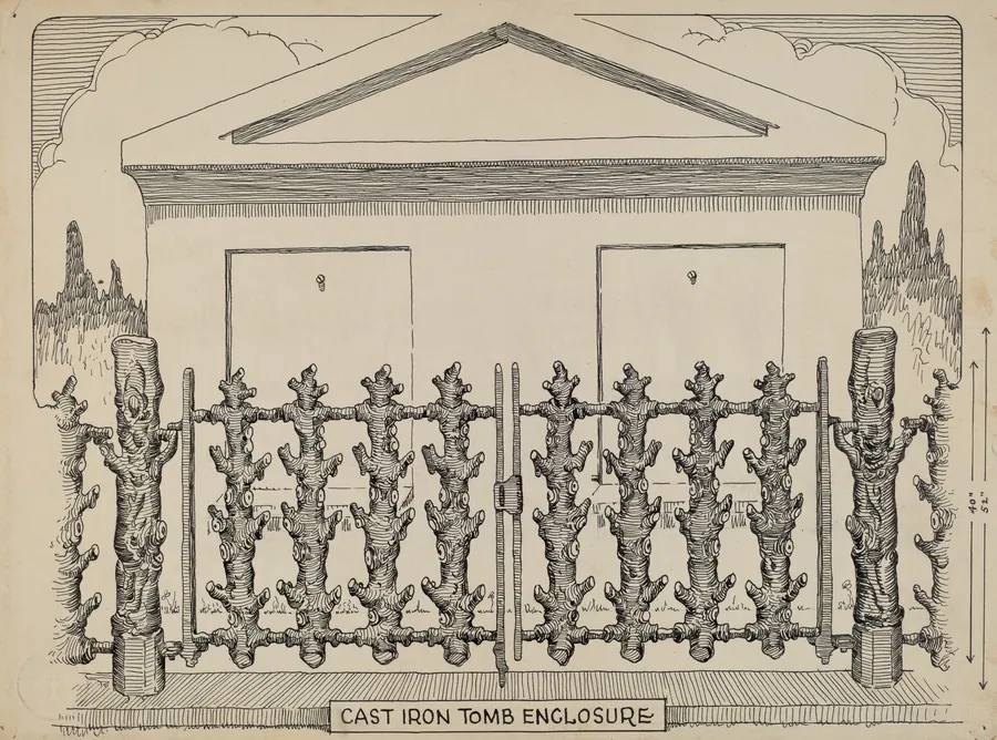 Iron Fence around Tomb by Thomas Byrne