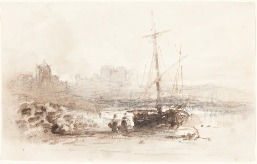 Sailboat on a Beach by John Varley