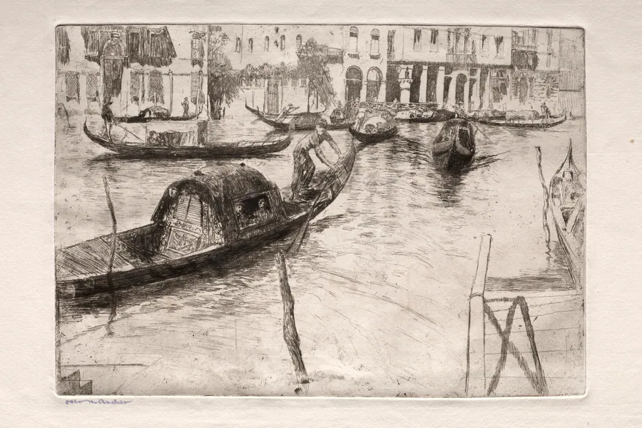 Etchings of Venice: Traghetto San Felice by Otto H. Bacher