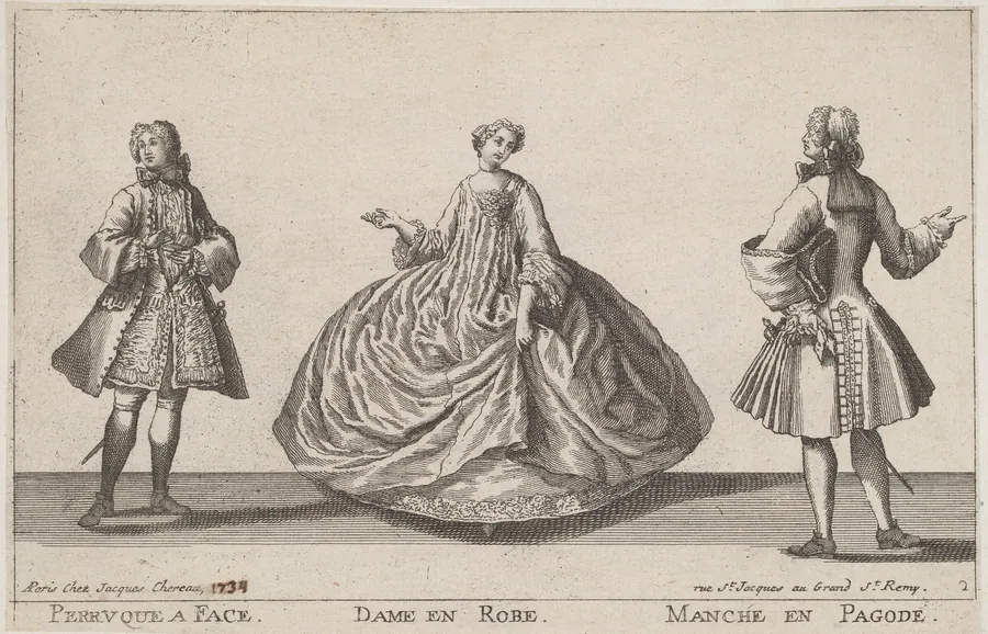 Perruque à Face/Dame en Robe/Manche en Pagode by Jacques Chéreau