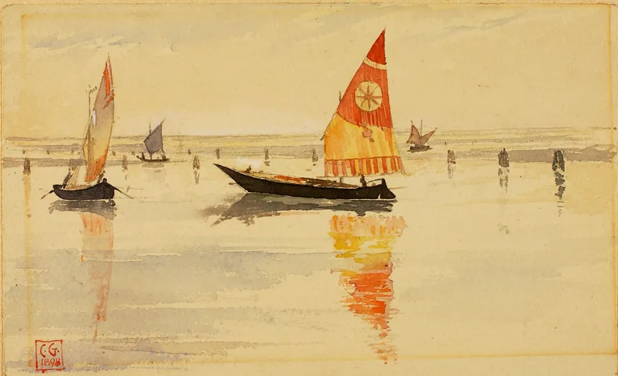 Sailboats (Venice) by Cass Gilbert, born Zanesville, OH 1858-died Brockenhurst, England 1934
