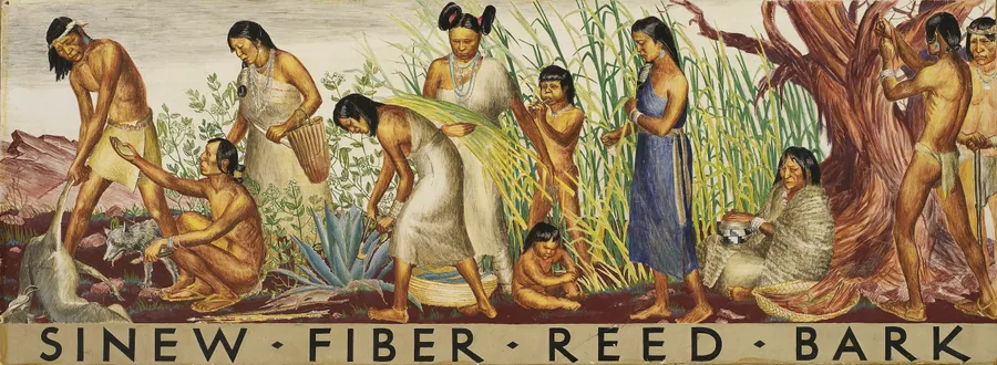 Sinew, Fiber, Reed, Bark (mural study) by Unidentified