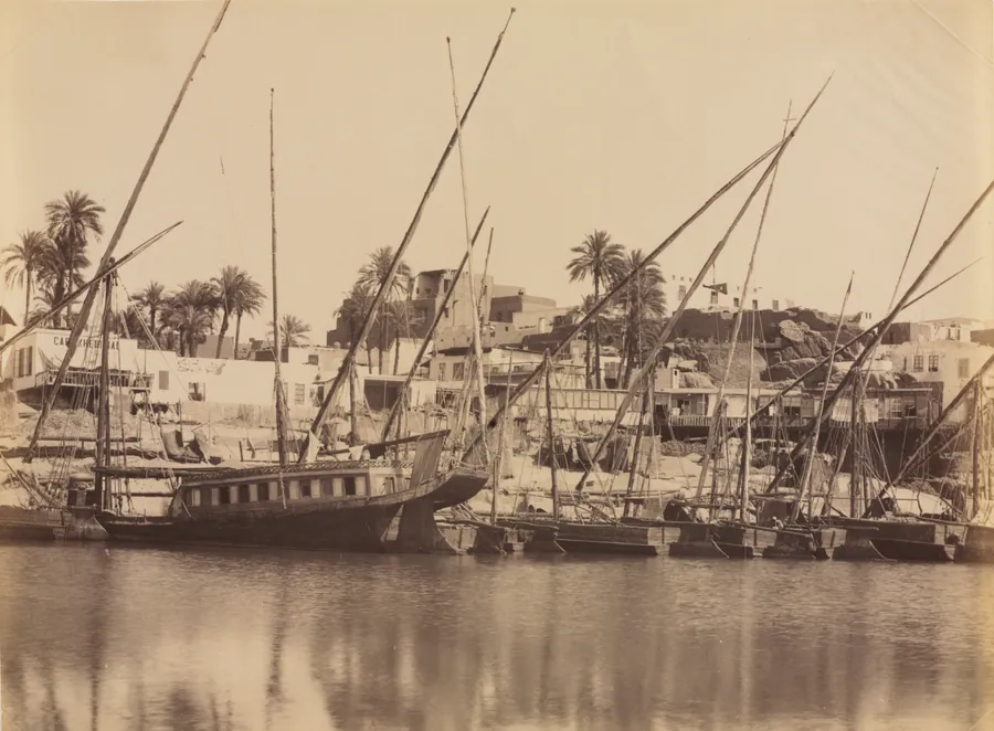 View of Aswan - Along the Nile by Antonio Beato