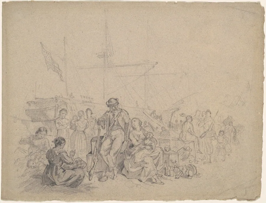 Dockside Scene by American 19th Century