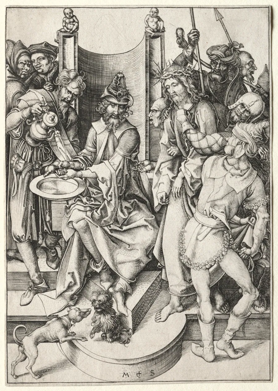 The Passion:  Christ Before Pilate by Martin Schongauer