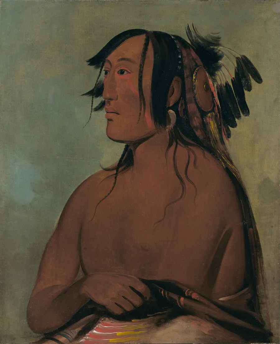 Pa-ris-ka-roó-pa, Two Crows, the Younger by George Catlin, born Wilkes-Barre, PA 1796-died Jersey City, NJ 1872