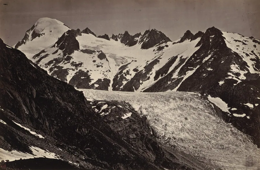 Schweiz, Kanton Wallis, Rhonegletscher (Switzerland, Canton of Valais, Rhône Glacier) by Bisson Frères