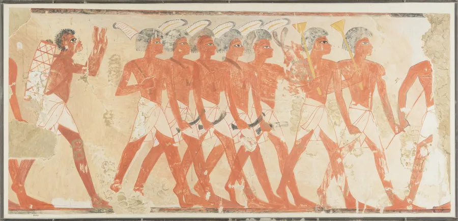 Military Musicians Showing Nubian and Egyptian Styles by Nina de Garis Davies