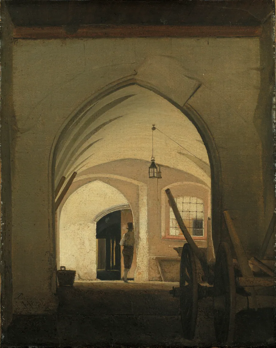 En vognport. Partenkirchen by Wilhelm Bendz
