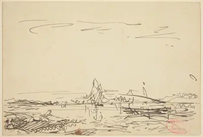 A Cove with a Sailboat