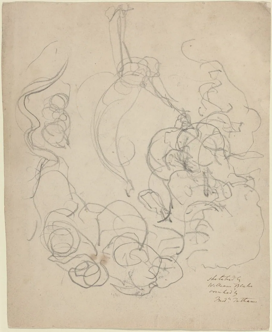 A Figure Ascending in a Glory of Clouds (?) by William Blake