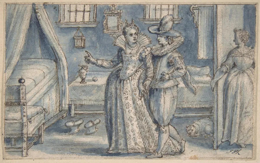 Study for an engraving in the Hortus Voluptatum by Crispijn de Passe the Elder