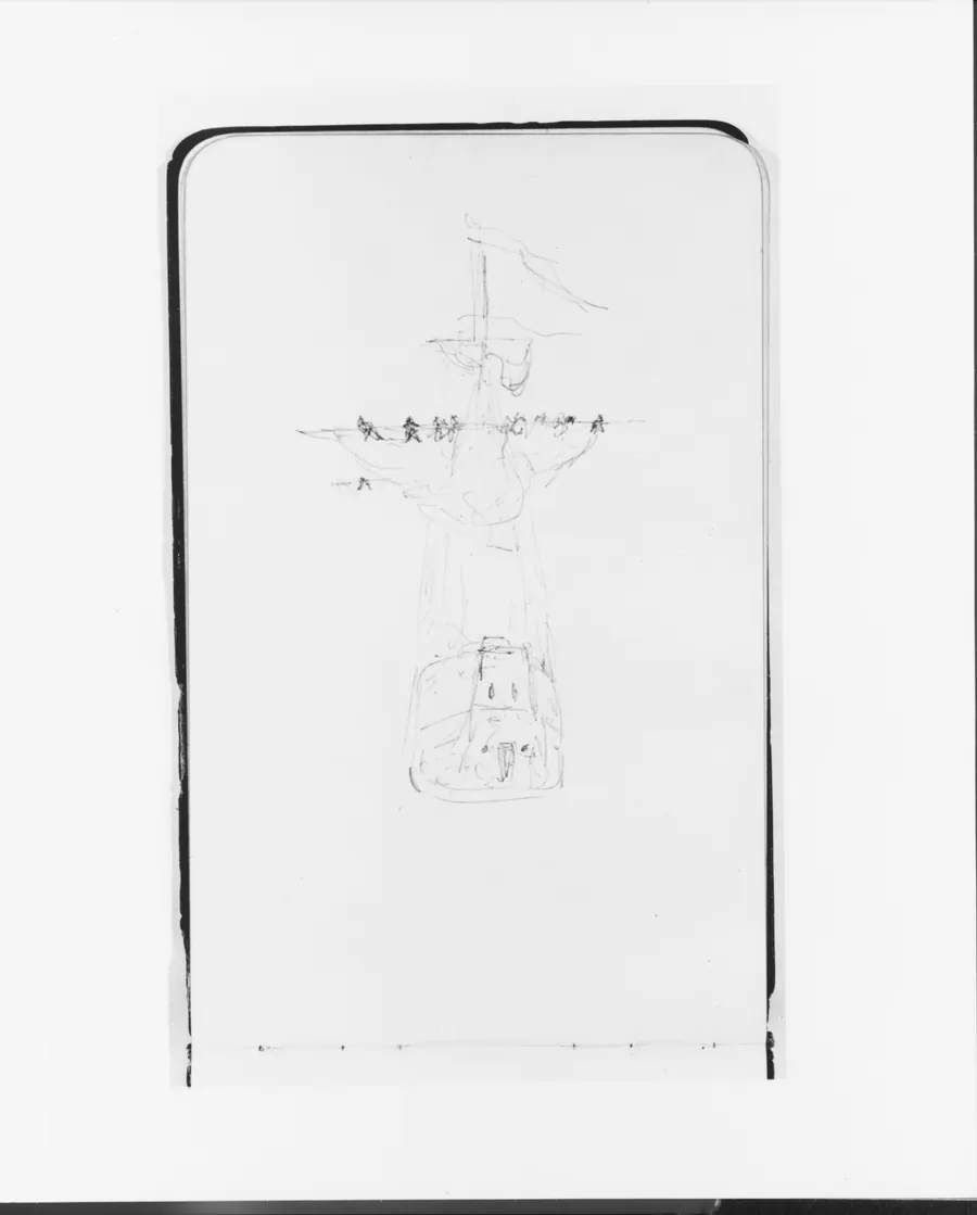 Sketch of a Ship Seen from the Stern (from Sketchbook) by Albert Bierstadt