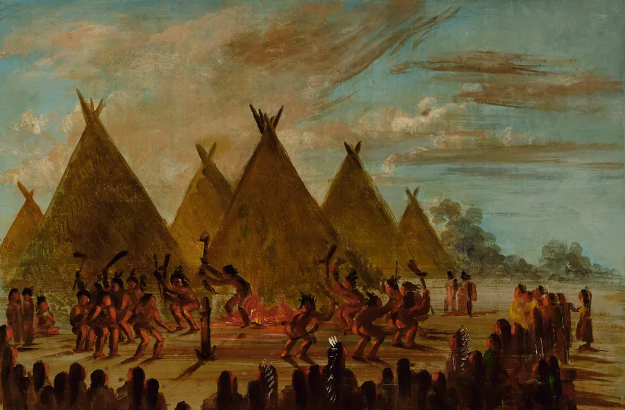 War Dance, Sioux by George Catlin, born Wilkes-Barre, PA 1796-died Jersey City, NJ 1872