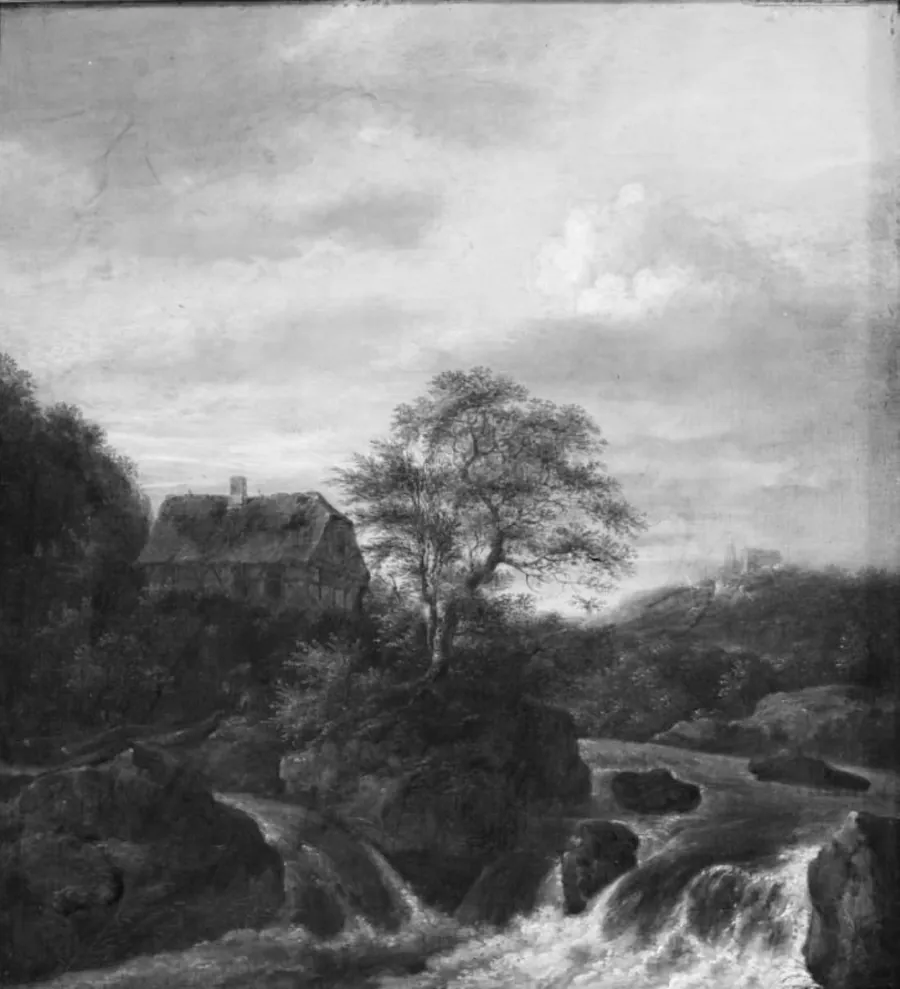Et vandfald i en bjergegn by Jacob Isaacksz. van Ruisdael