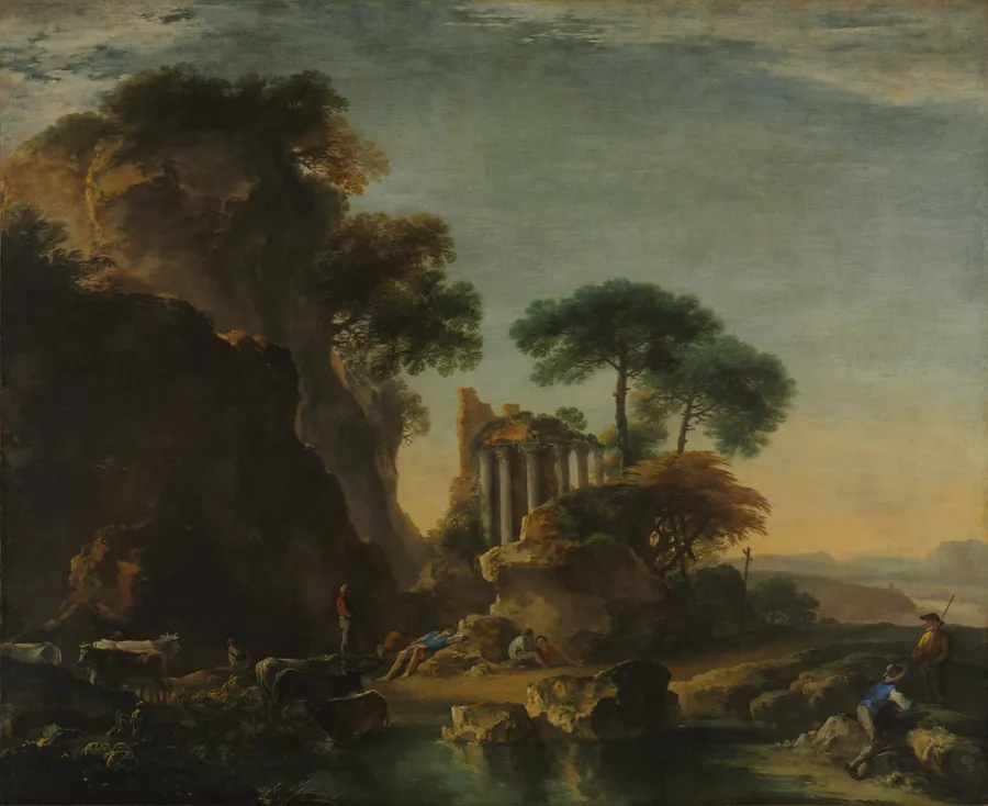Ruins in a Rocky Landscape by Salvator Rosa