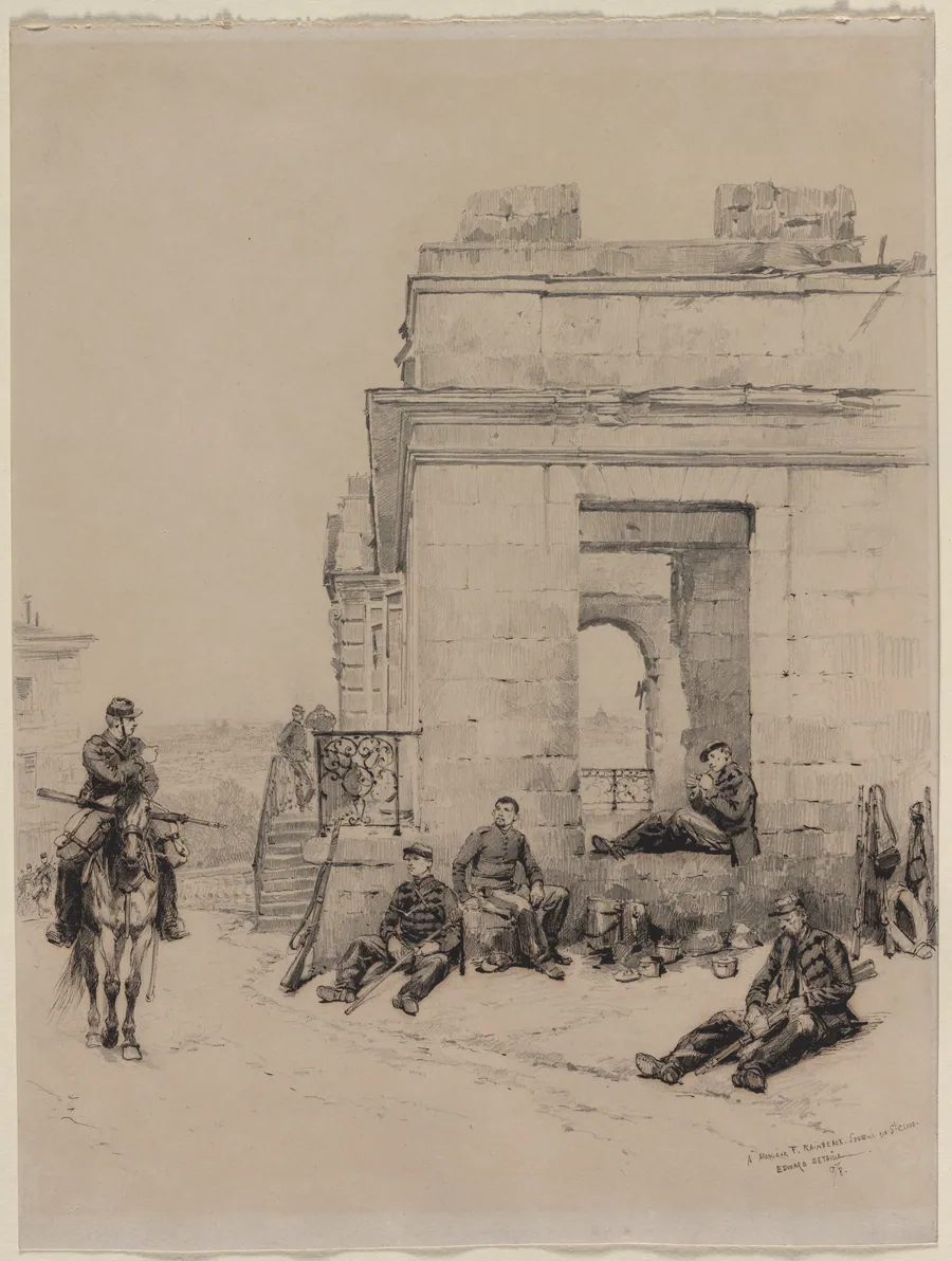 Soldiers Resting (recto) by Édouard Detaille