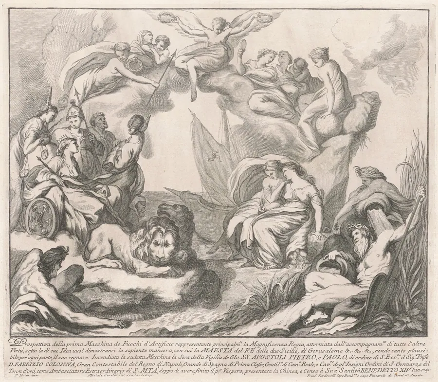 The Prima Macchina for the Chinea of 1741: Allegory of Regal Magnificence by Miguel de Sorellò