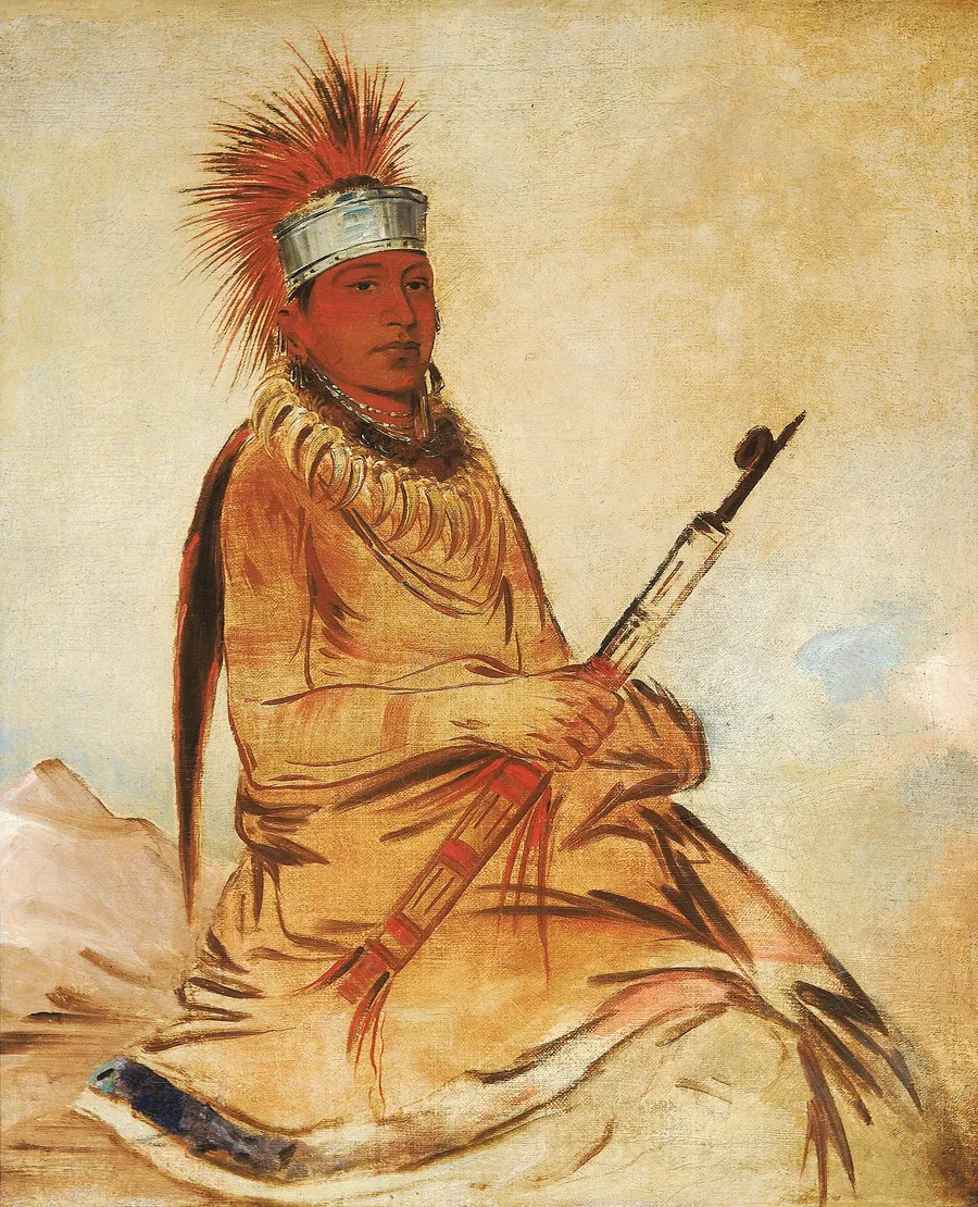 W'y-ee-yogh, Man of Sense, a Brave by George Catlin, born Wilkes-Barre, PA 1796-died Jersey City, NJ 1872