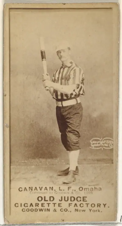 James Edward "Jim" Canavan, Left Field, Omaha Omahogs/ Lambs, from the Old Judge series (N172) for Old Judge Cigarettes