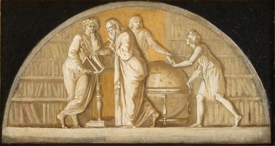 Oprettelsen af Det Kongelige Bibliotek. Allegori by Nicolai Abildgaard