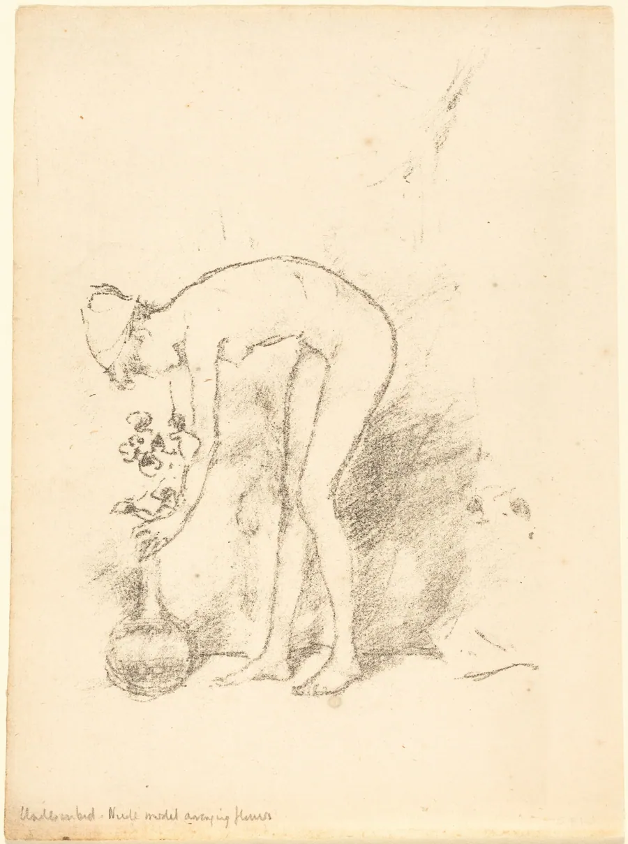 A Nude Model Arranging Flowers by James McNeill Whistler
