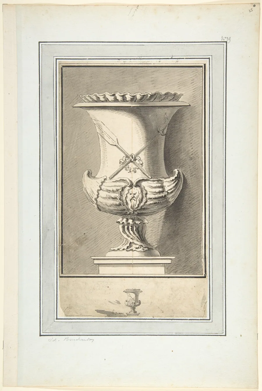 Study for Plate 7 of Bouchardon's "Premier livre de vases" by Edme Bouchardon