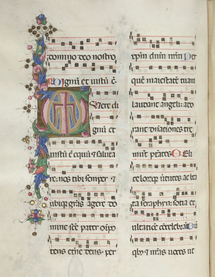 Missale: Fol. 184v: Cross, Foliage by Giapeco Caporali