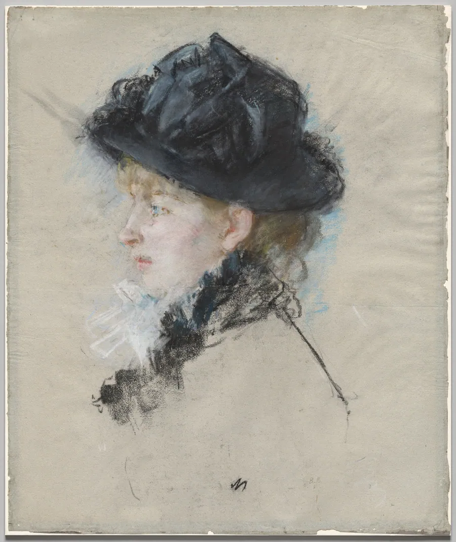 Mademoiselle Louise Riesener in a Hat by Berthe Morisot
