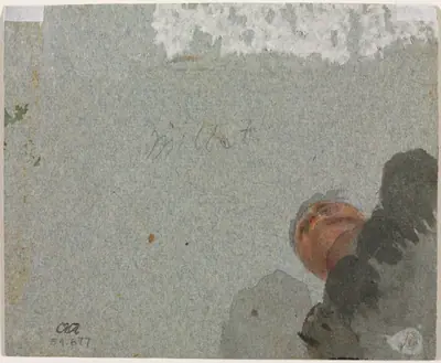 Study of a Head seen from Below (verso)