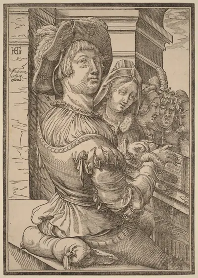 A Young Man Playing a Psalterium