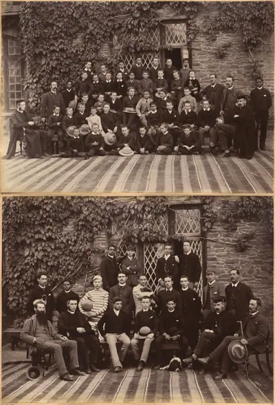 Primary Class Bishop Cotton School, Shimla (recto); High Class Students and Teachers at Bishop Cotton School, Shimla (verso)