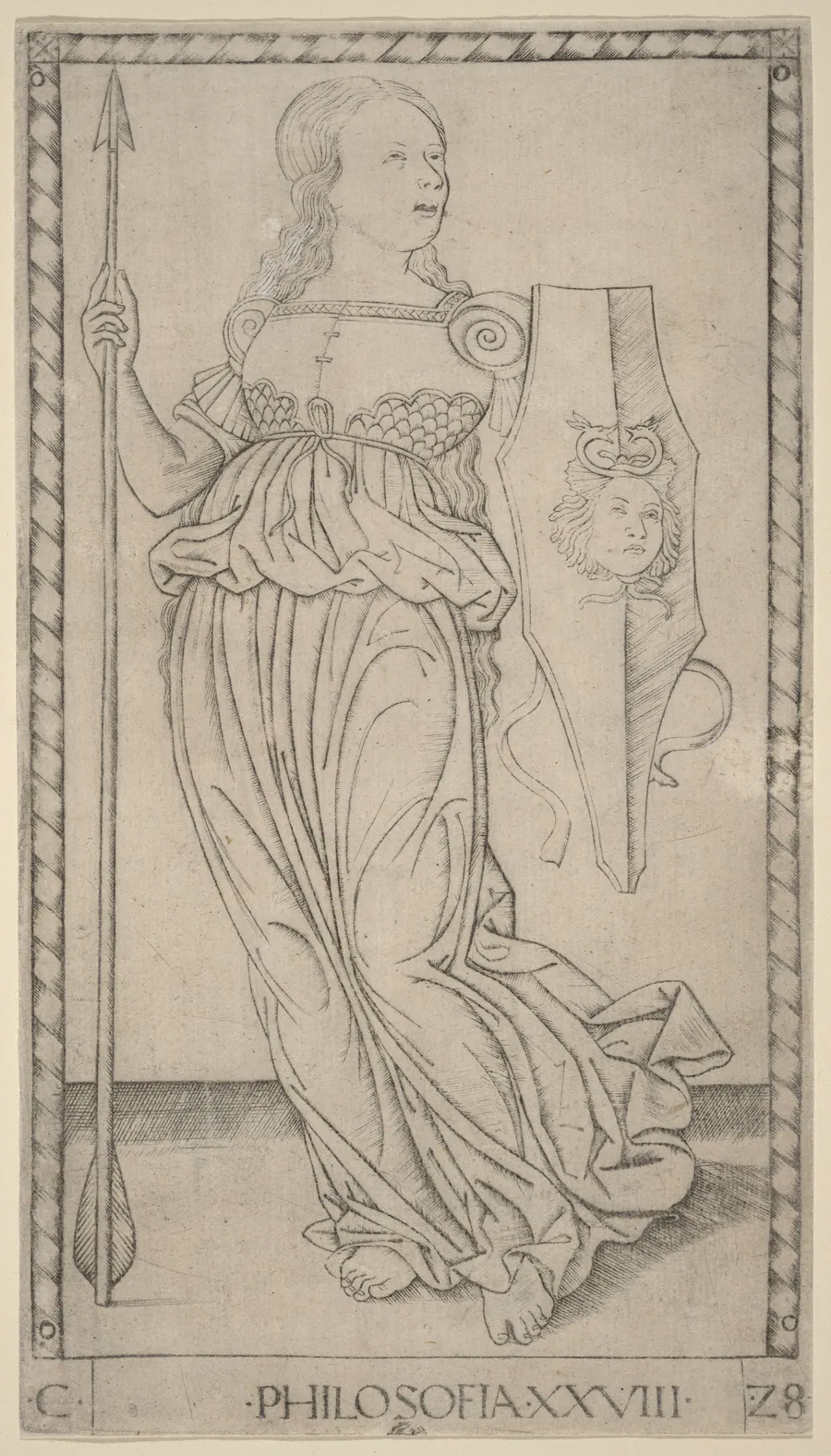 Philosofia (Philosophy) by Master of the E-Series Tarocchi